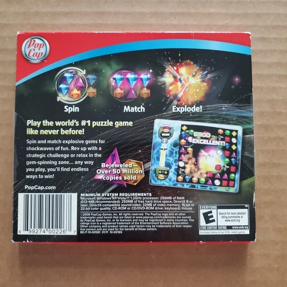 BEJEWELED TWIST Puzzle Game (PC CD-ROM) Pop Cap New Sealed